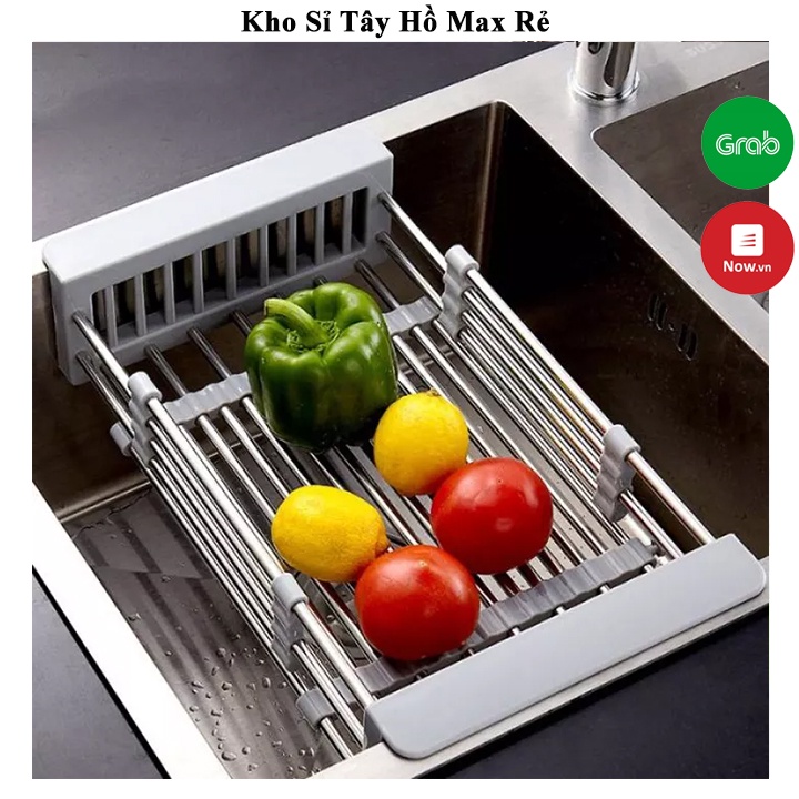 Kệ giá rổ gác bồn rửa chén bát đĩa inox 304 siêu tiện lợi (loại dày)