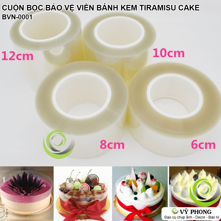 MÀNG NHỰA CUỘN BỌC NYLON VIỀN NHỰA BÁNH MOUSSE CHEESE TIRAMISU BẢO VỆ THÀNH BÁNH KEM BVN-0001