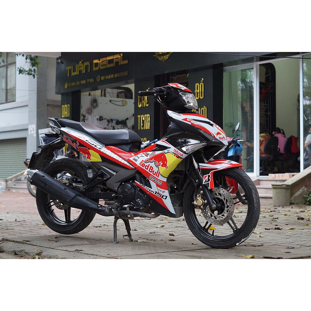 Tem Trùm Exciter 150 red bull đỏ trắng - Tặng tem vành phản quang trị giá 130.000đ