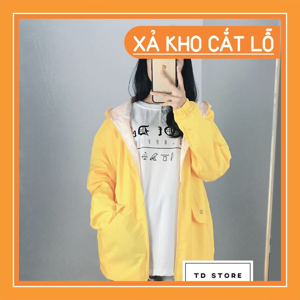 Áo Khoác Dù Trơn Kết Hợp Nón Hàng Loại A