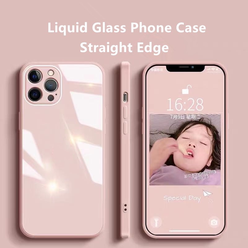 Ốp Điện Thoại Mặt Kính Lỏng Chống Trầy Xước Cho iPhone 11 12 Pro Max XR X XS Max SE 2020 8 7 6s Plus