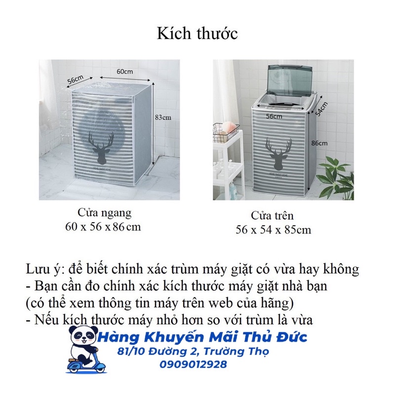 Bọc trùm máy giặt PEVA (Mẫu ngẫu nhiên)