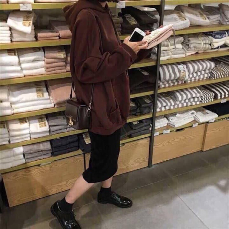 ÁO HOODIE BASIC NÂU CHOCO Dáng Rộng Phong Cách Hàn Quốc | BigBuy360 - bigbuy360.vn