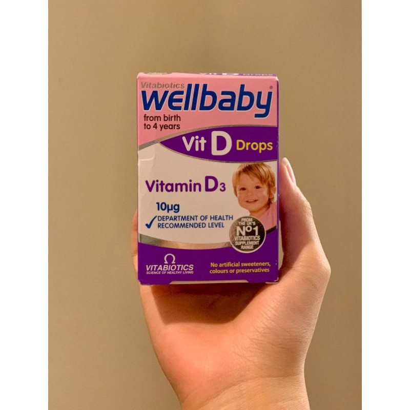 vitamin D3 wellbaby vit Drops cho trẻ em từ sơ sinh đến 4 tuổi