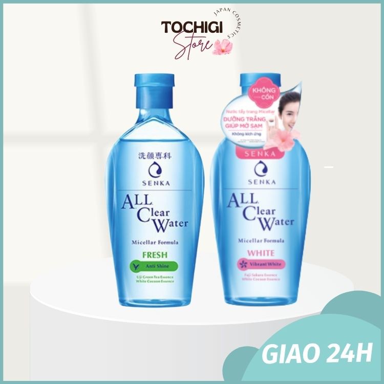 Nước tẩy trang dưỡng trắng Senka All Clear Water Micellar Formula 230ml Nhật Bản