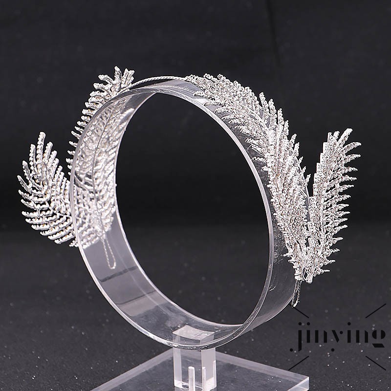 GETNOIVAS Vương miện cài tóc lông vũ phong cách Châu Âu cho cô dâu