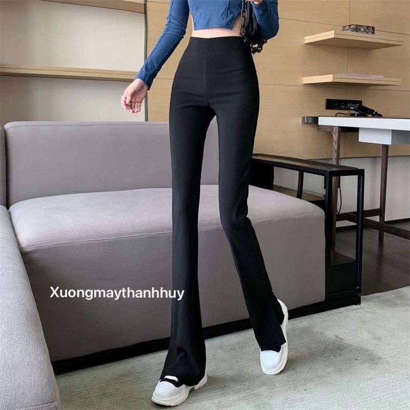 Quần ống loe nữ cạp cao dáng dài, quần legging nữ ống loe tôn dáng msf 881