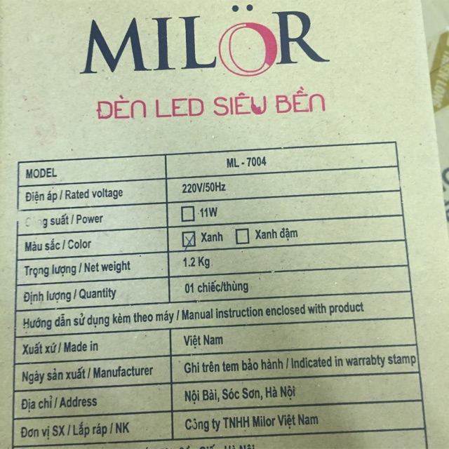 Đèn bàn chống cận,bảo vệ mắt Milor 7004