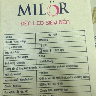 ĐÈN BÀN MILOR ML-7004