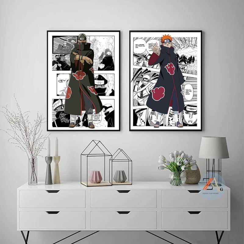 Tranh Vải Bạt Treo Tường In Hình Anime Naruto Itachi Akatsuki Trang Trí Nhà Cửa
