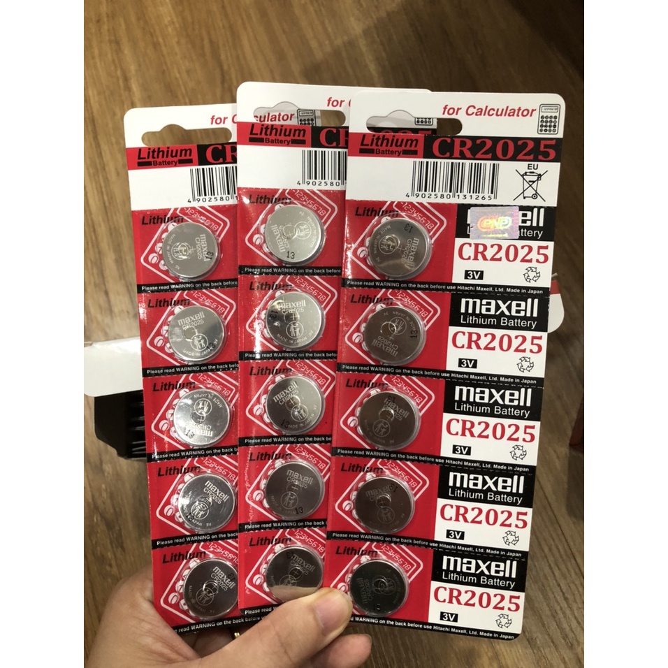 Pin CR2032 / CR2025 / CR2016  Maxell lithium 3V vỉ 5 viên - Hàng Chính Hãng