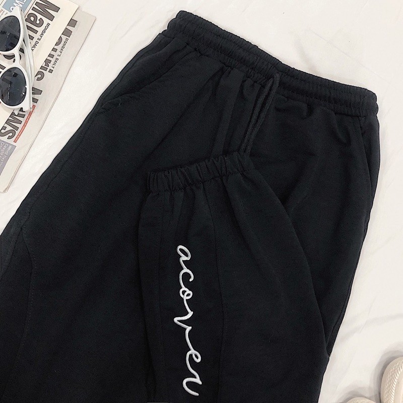 Quần jogger nam nữ ống rộng có bo ACOVER ulzzang (ẢNH THẬT)