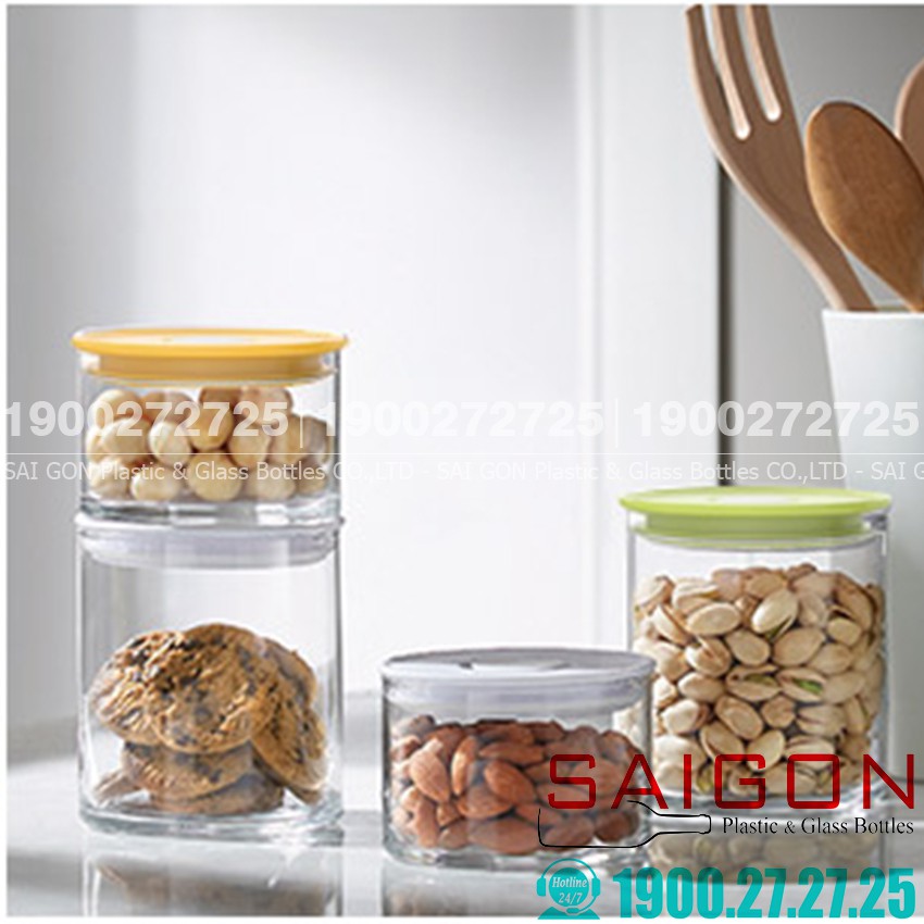 Hũ Gia Vị Thủy Tinh Ocean norma Jar With Lid 385ml , 685ml | Nhập khẩu Thái Lan