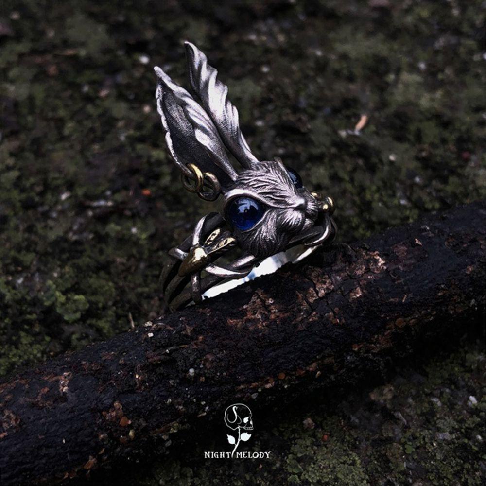 Nhẫn Hở Hình Thỏ Phong Cách Gothic Cổ Tích Cho Nam Và Nữ