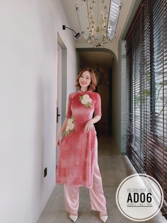 Bigsize Áo dài hoa lá AD06