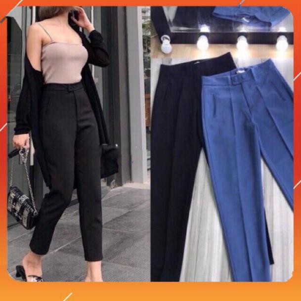 [ Mã FAMAYWA giảm 10K đơn 50K] Quần baggy nữ lưng cao vải tuyết mưa khuy đôi túi bổ chéo thiết kế mới siêu độc | BigBuy360 - bigbuy360.vn