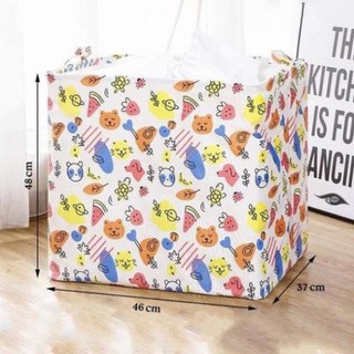 Túi vải 100l có khung sắt đựng quần áo chăn màn.