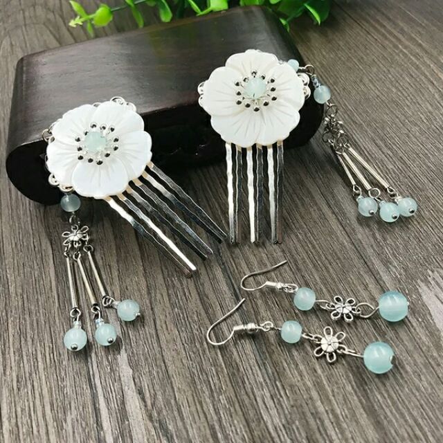 Cặp xược cài tóc cổ trang trang sức cổ trang