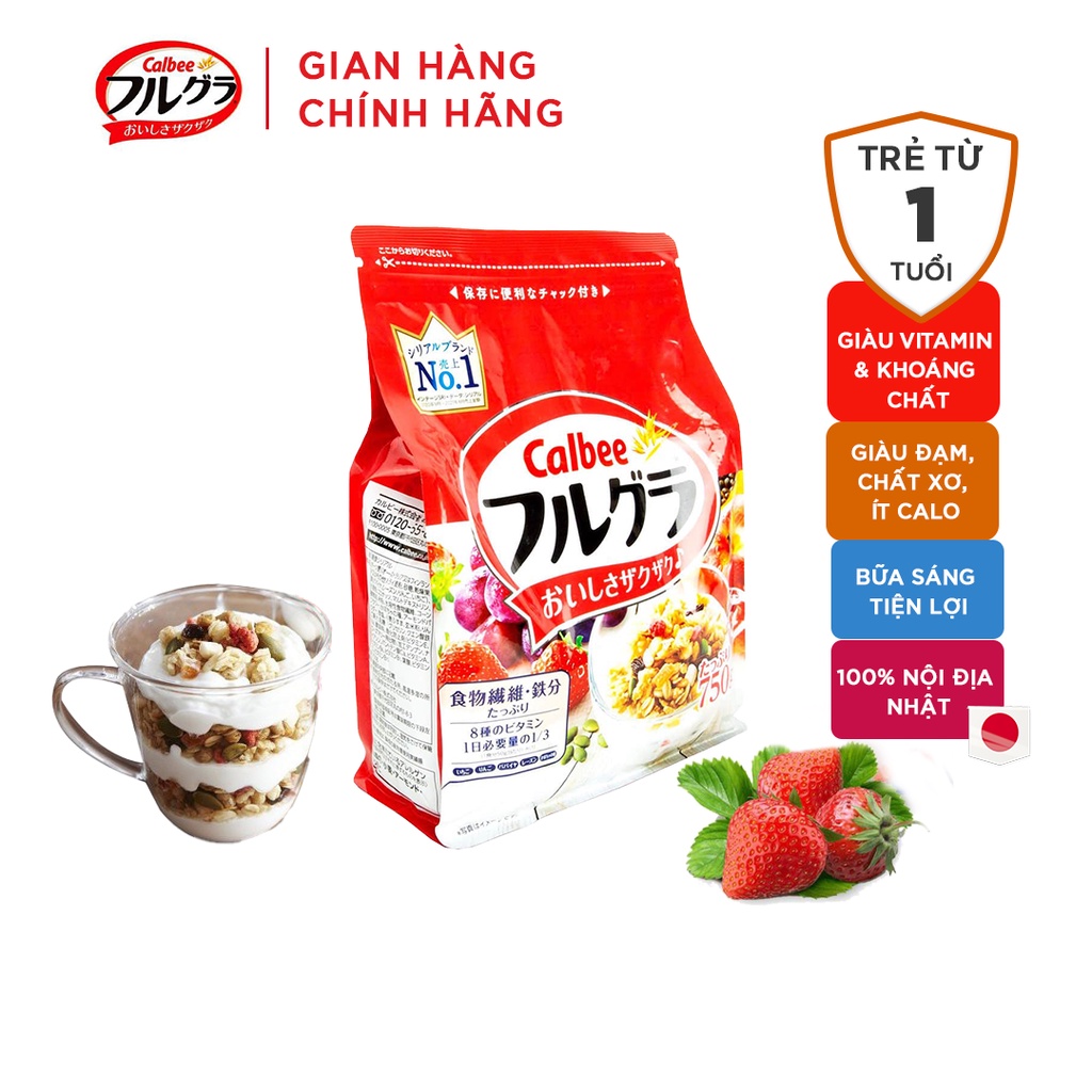 Ngũ cốc trái cây Calbee Nhật Bản gói 750g
