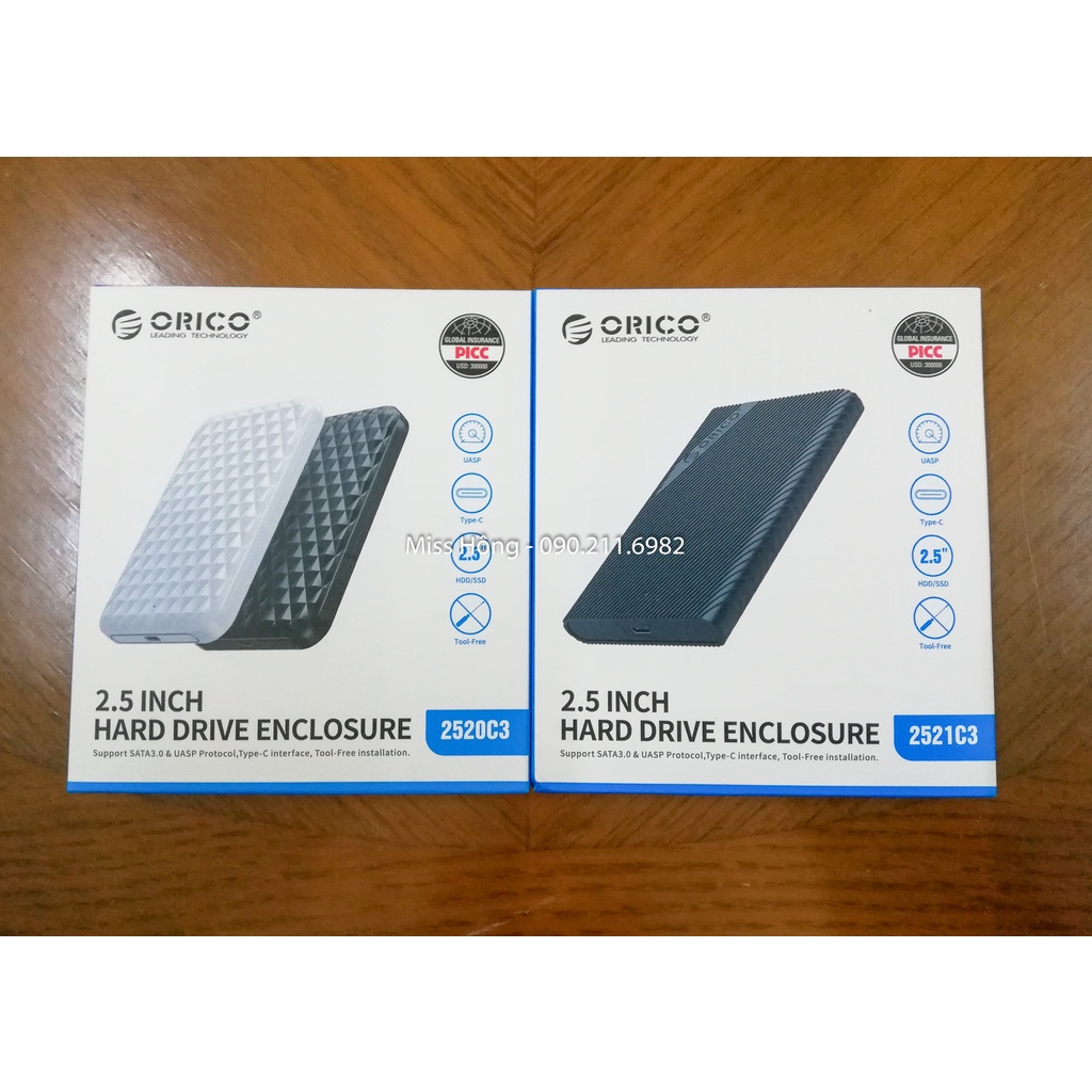 Hộp đựng ổ cứng di động Orico 2520C3, 2521C3, HDD box Orico 2520C3, 2521C3, biến ổ cứng laptop thành