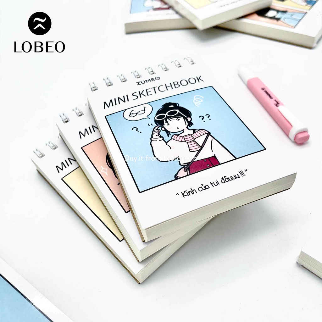 (LOBEO) Sổ vẽ Zumeo Mini Sketchbook 160gsm 50 tờ khổ A6