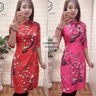 Sỉ 10 bộ áo dài kèm chân váy anh đào