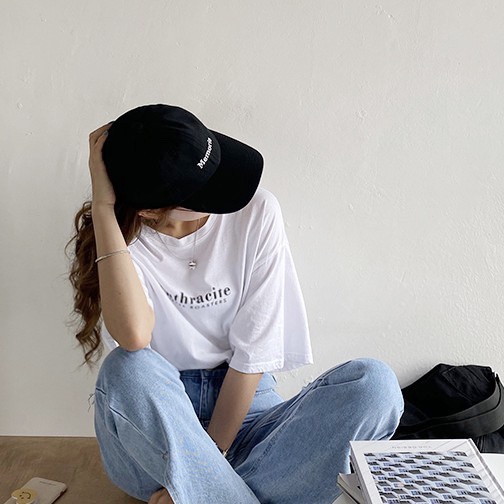 Mũ lưỡi trai thời trang thêu chữ Memorie phong cách Hàn Quốc T06
