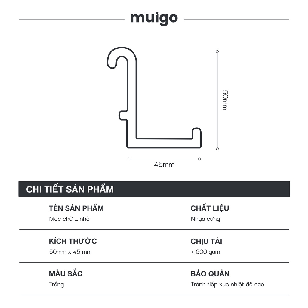 Cặp móc chữ L nhỏ cho bảng Pegboard Skadis IKEA