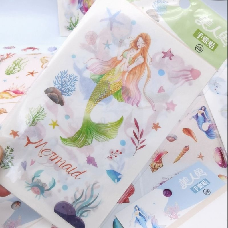 Set 6 tấm Sticker Nàng Tiên Cá - giao mẫu ngẫu nhiên