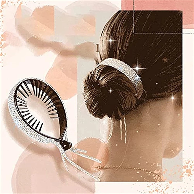 Cài quấn tóc đính đá lấp lánh thời trang cho nữ