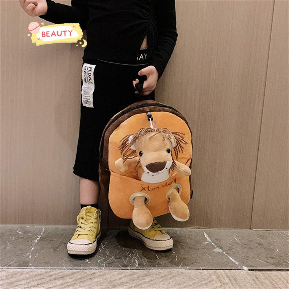❈BEAUTY❈ Fashion Cartoon Animal Boys Girls Plush Bags Anti-lost Backpack New Cute Children Backpacks Kindergarten School Bag