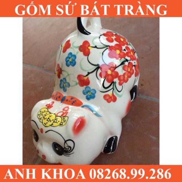 Heo đuôi cong 26cm - Gốm sứ Bát Tràng Anh Khoa