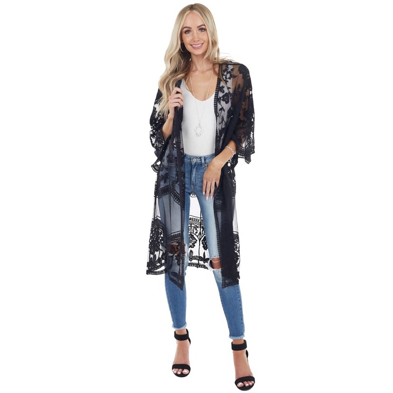 Áo khoác ren Lace Kimono đi biển XK | BigBuy360 - bigbuy360.vn