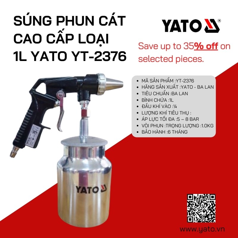 Súng phun cát cầm tay 1L Yato YT-2376