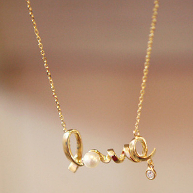 Dây chuyền hợp kim hình chữ Love dễ thương lãng mạn