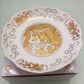 Đĩa thờ cúng . Trắng rồng