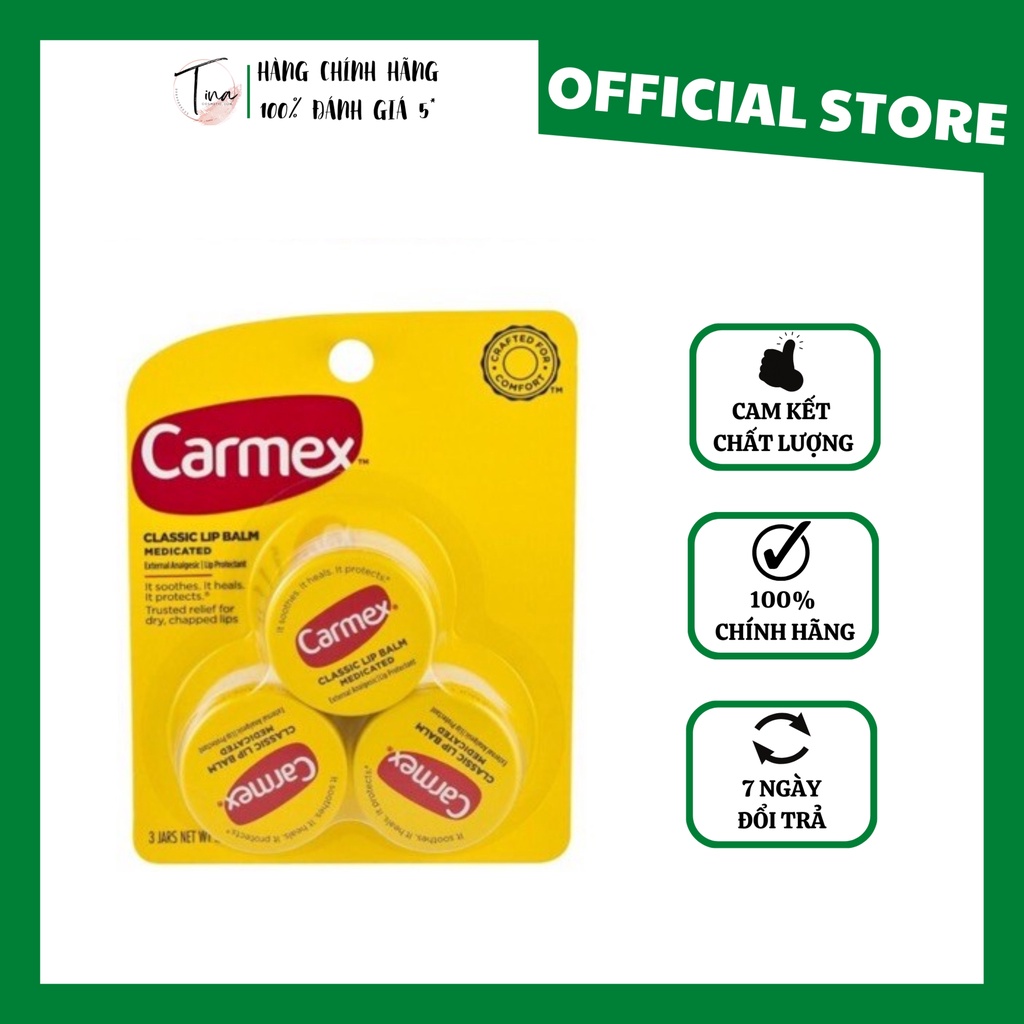 Set 3 Hũ Son Dưỡng Môi Carmex