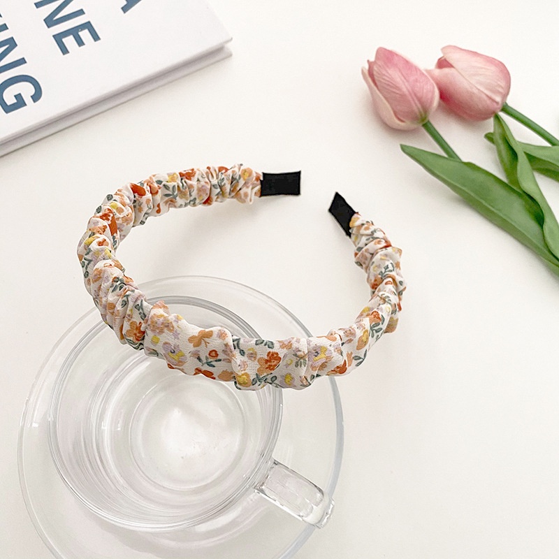 Cài tóc vải satin dún bèo phong cách Hàn Quốc xinh xắn cho nữ