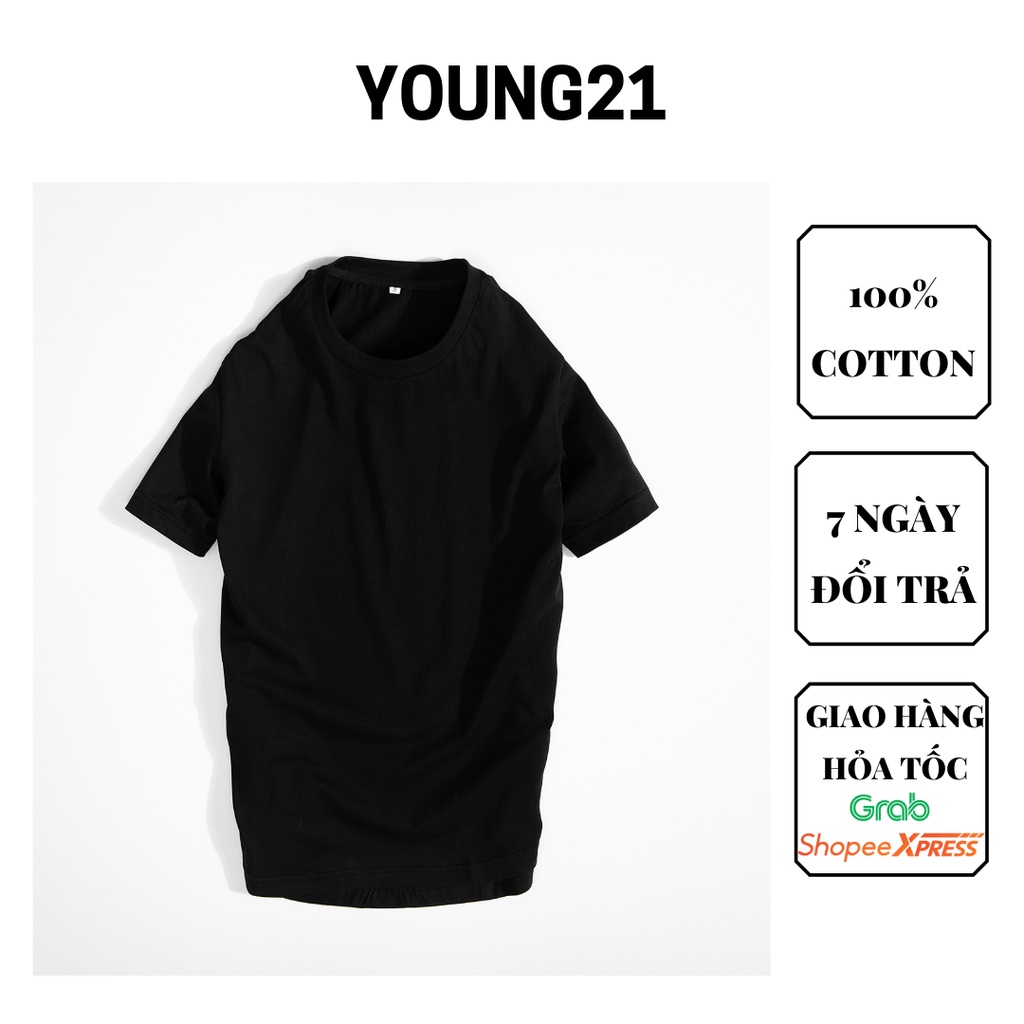 Áo thun nam YOUNG21 Basic Longtee 2023 phông trơn tay ngắn form rộng 2 màu