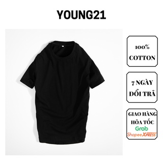 Áo thun nam YOUNG21 Basic áo phông trơn tay ngắn form rộng 2 màu, dễ phối đồ