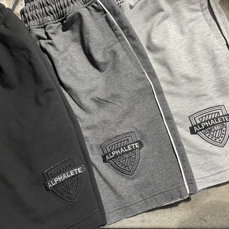 Quần Đùi Gym Alphalete Thun Da cá Logo Thêu Xịn, Chạy Bộ TẬP Gym Fitness Thể Thao Đều Đẹp