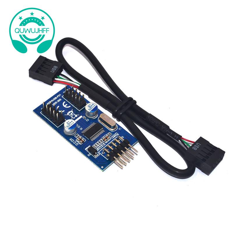 Card chia chuyển đổi đầu cắm USB 9pin sang hai cổng USB2.0 9pin kèm dây nối