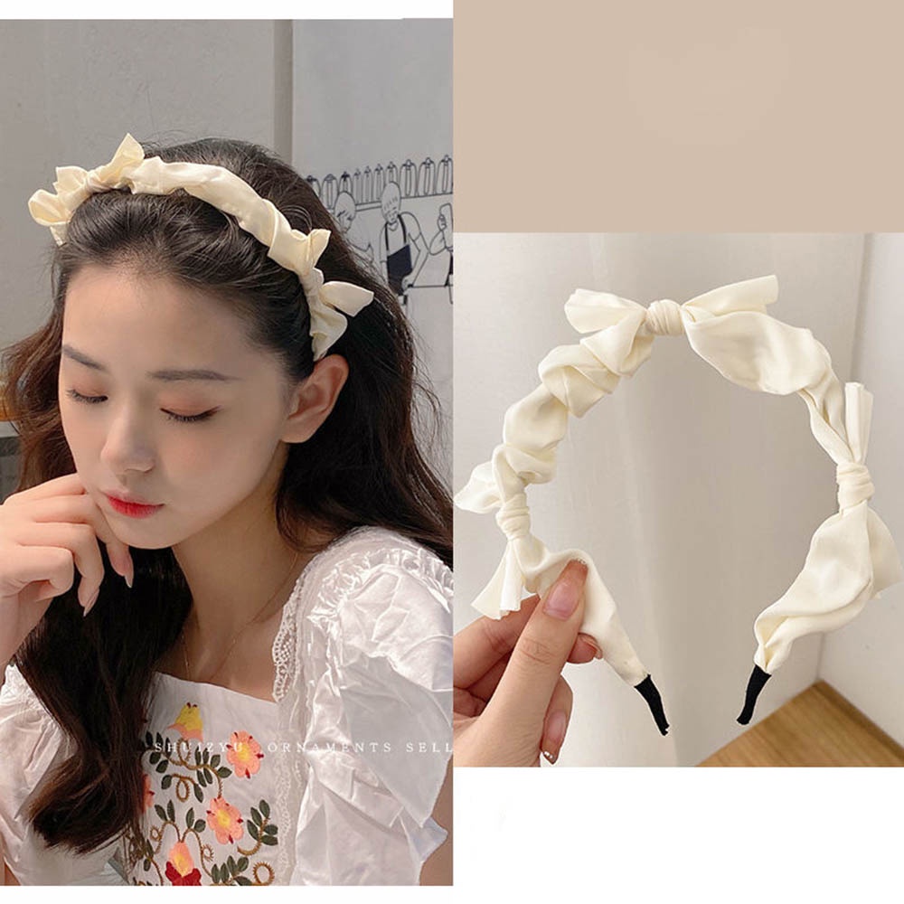 Cài tóc Haimeikang đính nơ màu trơn phong cách Hàn Quốc thời trang ngọt ngào cho nữ
