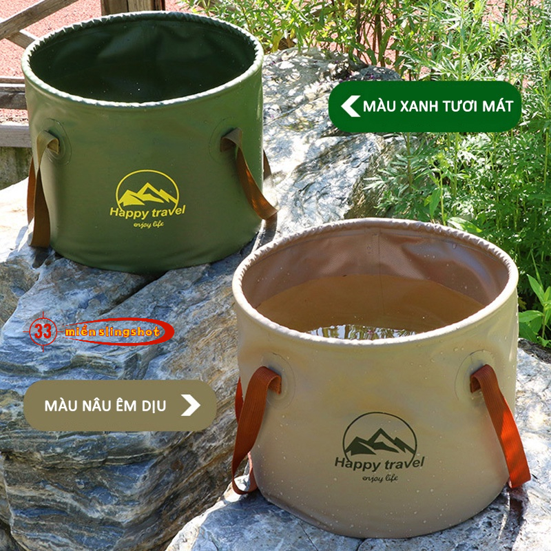Xô đựng nước dã ngoại gấp gọn du lịch cắm trại rất tiện dụng, dễ dàng mang theo - DCP19