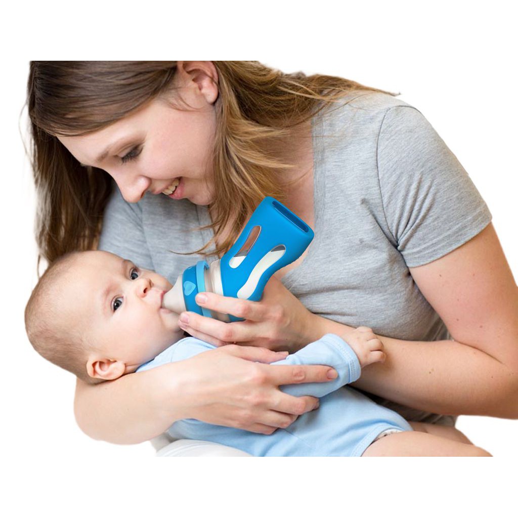 [Tổng kho HN] Bình sữa thủy tinh cổ cong đa năng Tiny baby 180ml