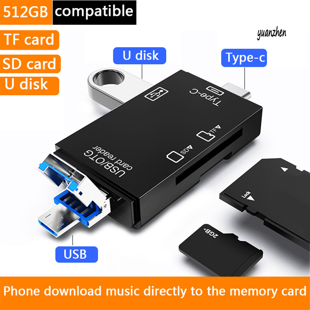 Đầu Đọc Thẻ Nhớ Usb 2.0 Type-C 3 Trong 1 Đa Năng | BigBuy360 - bigbuy360.vn