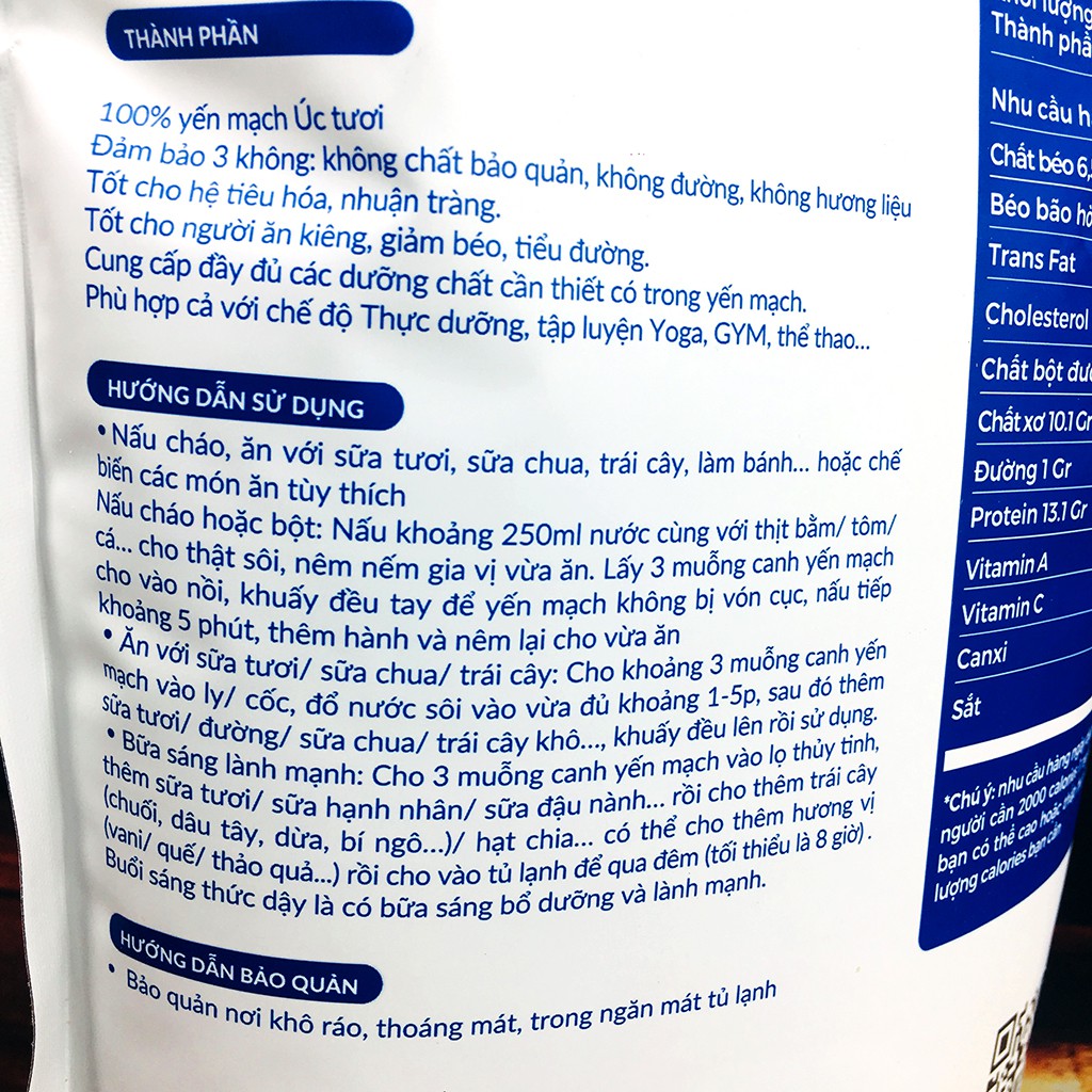 XẢ KHO Yến Mạch Úc Tươi Nguyên Chất - 1Kg Cán Dẹt - Giảm Cân, Ăn Kiêng -ẢNH THẬT tặng kèm thực đơn và bài tập giảm cân 2