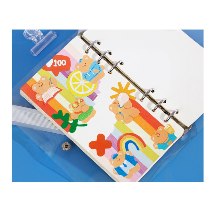 Sticker Hộp 200 Miếng Cắt Rời Chất Liệu Giấy Trang Trí Sổ