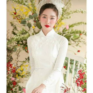 áo dài hỏi cưới tiệc trắng