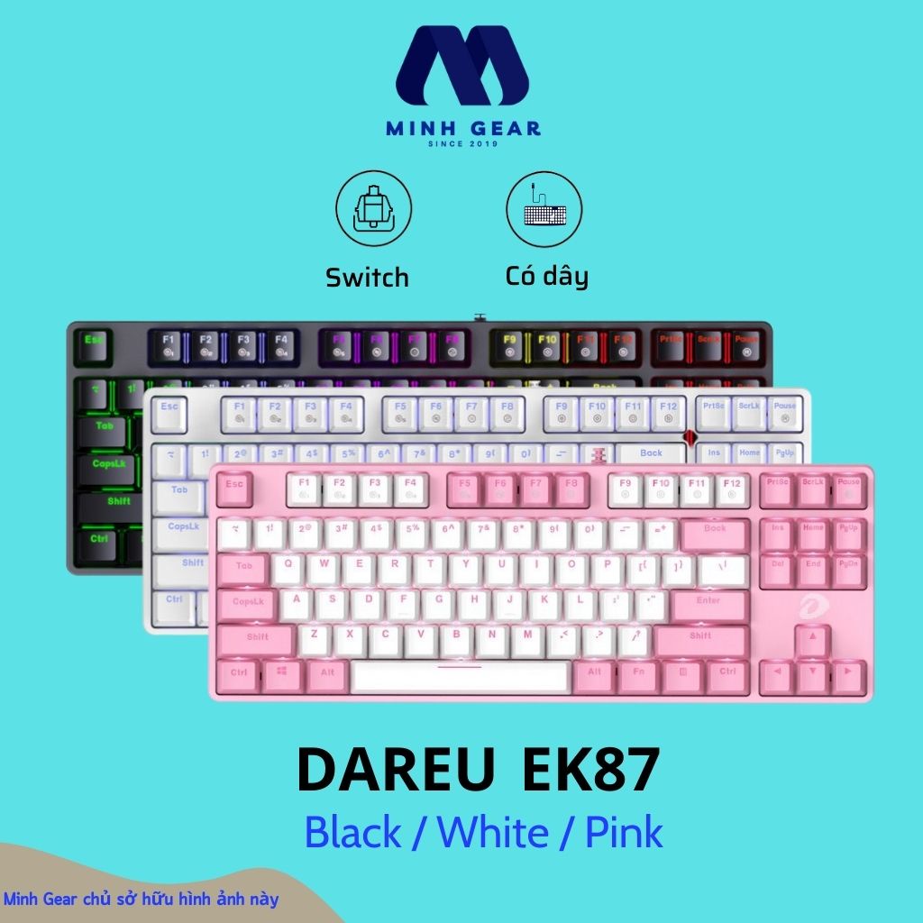 Bàn phím cơ Gaming DAREU EK87 MULTI-LED ( Blue/ Brown/ Red switch)